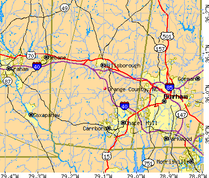 Orange County, NC map