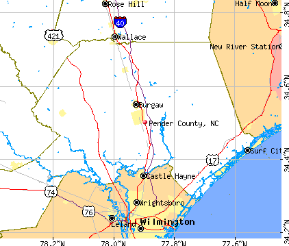 Pender County, NC map