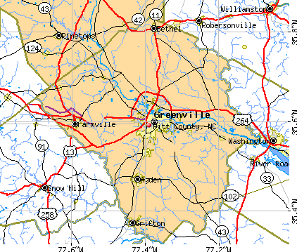 Pitt County, NC map