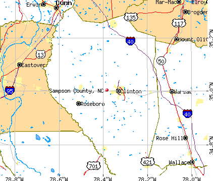 Sampson County, NC map