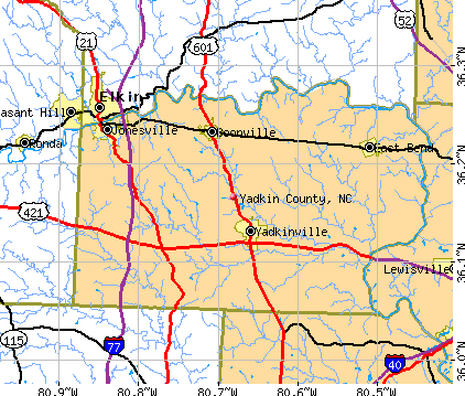 Yadkin County, NC map