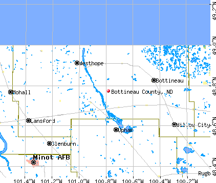 Bottineau County, ND map