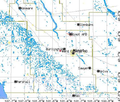 Ward County, ND map