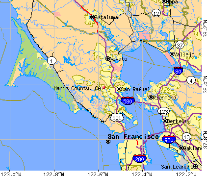 Marin County, CA map