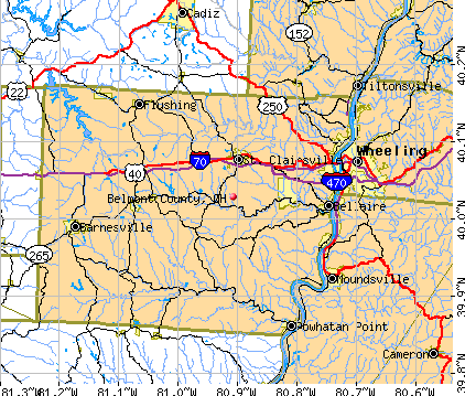 Belmont County, OH map