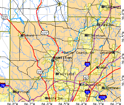 Butler County, OH map
