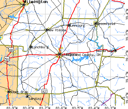 Highland County, OH map