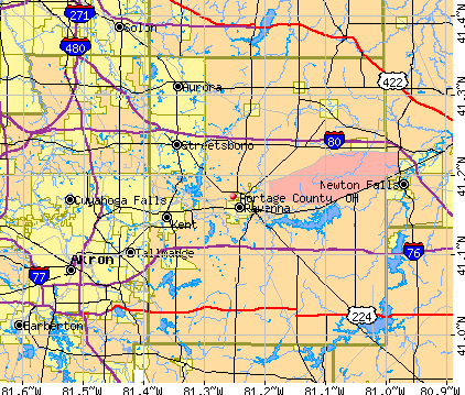 Portage County, OH map