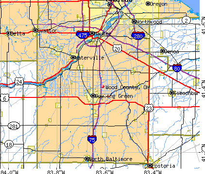 Wood County, OH map