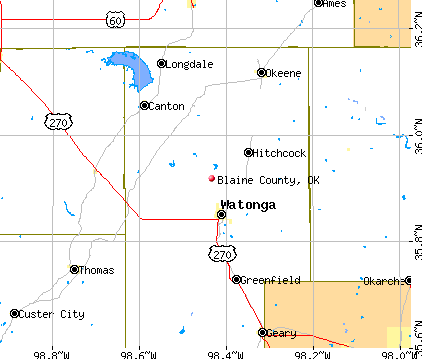 Blaine County, OK map