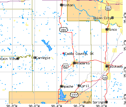 Caddo County, OK map