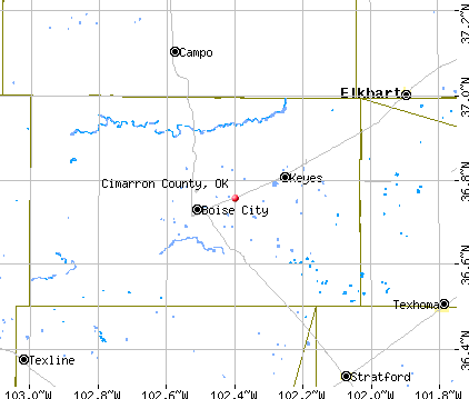 Cimarron County, OK map