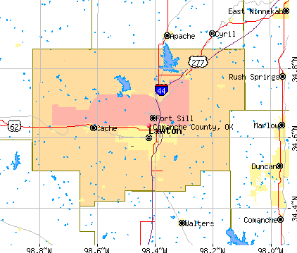 Comanche County, OK map
