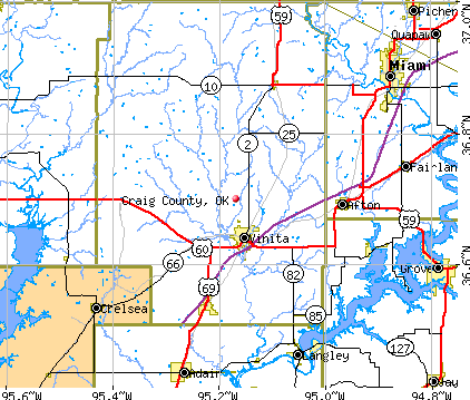 Craig County, OK map