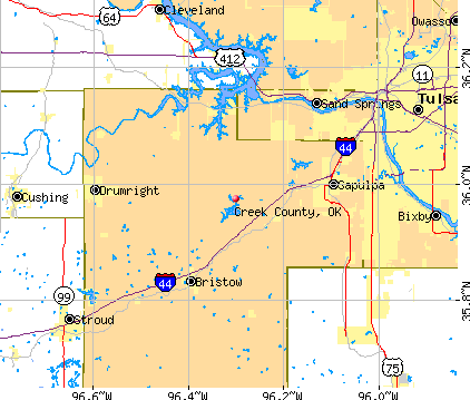 Creek County, OK map