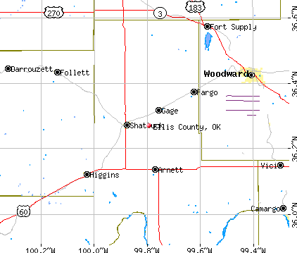 Ellis County, OK map