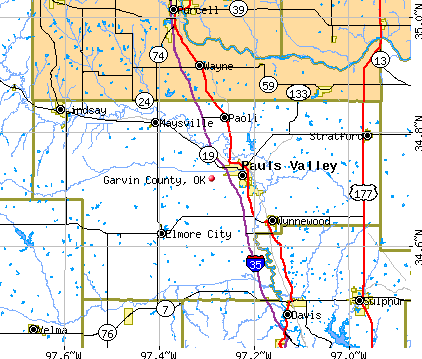 Garvin County, OK map