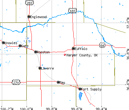 Harper County, OK map