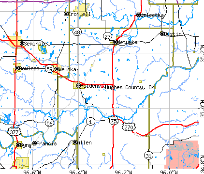 Hughes County, OK map