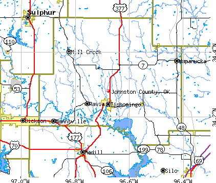 Johnston County, OK map