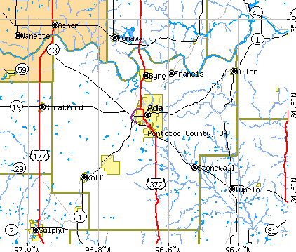 Pontotoc County, OK map