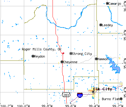 Roger Mills County, OK map