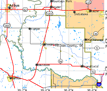 Tillman County, OK map