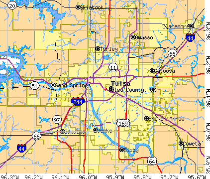 Tulsa County, OK map
