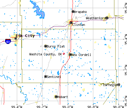 Washita County, OK map