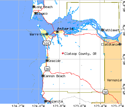 Clatsop County, OR map