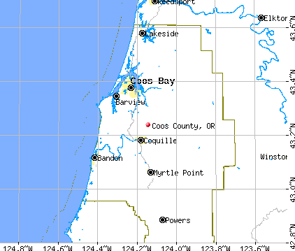 Coos County, OR map