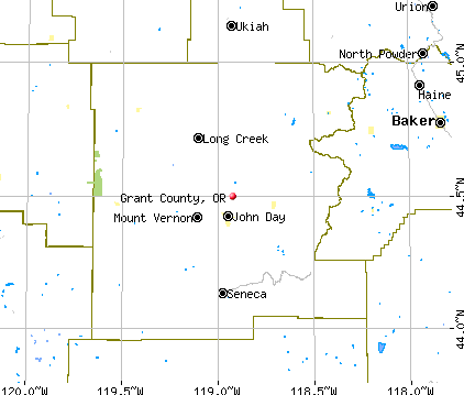Grant County, OR map