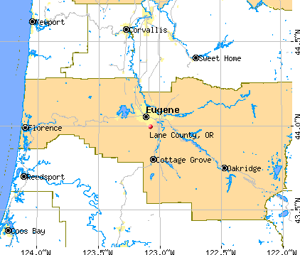 Lane County, OR map