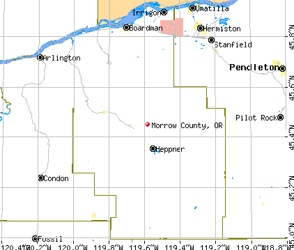Morrow County, OR map