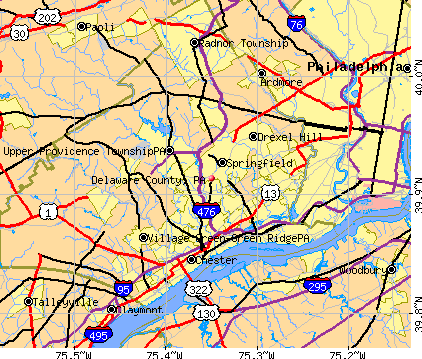 Delaware County, PA map