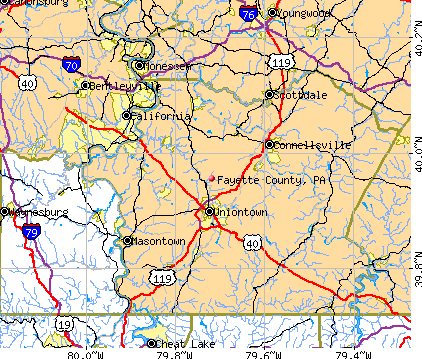 Fayette County, PA map