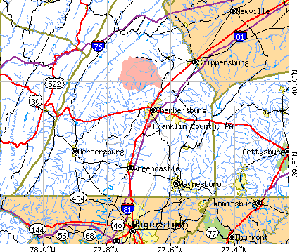 Franklin County, PA map