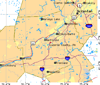 Luzerne County, PA map