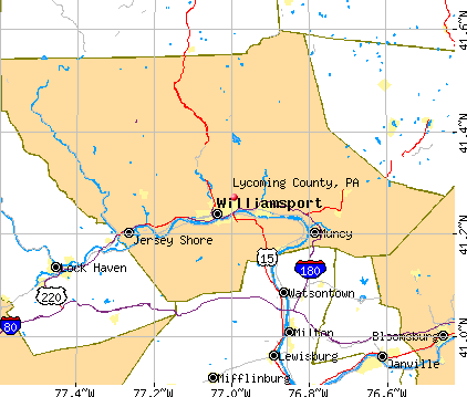 Lycoming County, PA map