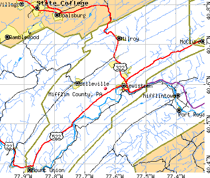 Mifflin County, PA map