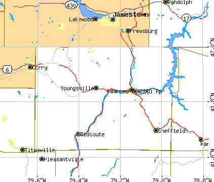 Warren County, PA map
