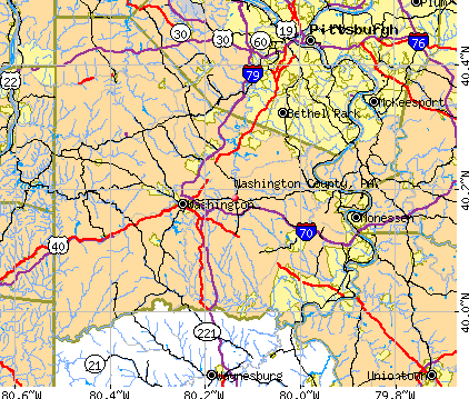 Map Of Washington Counties. Washington County, PA map