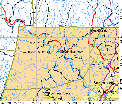 Wyoming County, PA map
