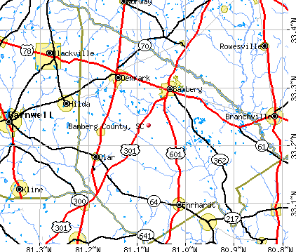 Bamberg County, SC map