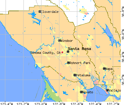 Sonoma County, CA map