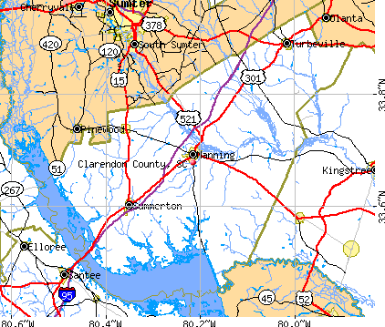 Clarendon County, SC map