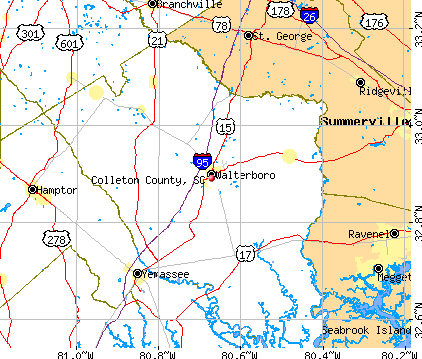 Colleton County, SC map