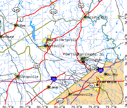 Darlington County, SC map