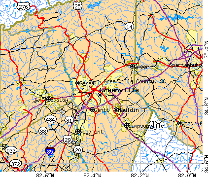 Greenville County, SC map