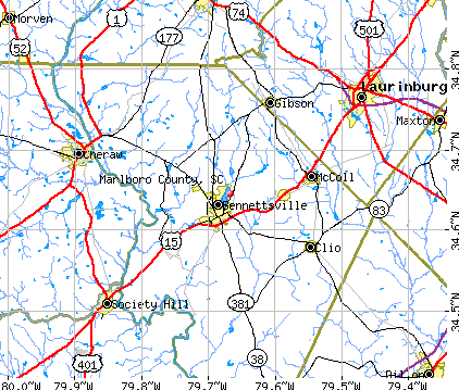 Marlboro County, SC map